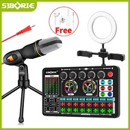 Soundcard F999+SF666/MS33/36/38 Mic+E10 Headset+Ring Light Complete Package Bluetooth Mixer Sound Ca