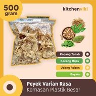 Peyek Rebon, Kacang Tanah, Kacang Hijau, Bayam Kemasan Plastik Besar