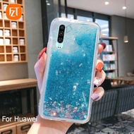 สำหรับ Huawei P30 P40 P50 Pro P20 Lite Mate 20 30 40 Pro แฟชั่น Glitter Liquid Quicksand Case โทรศัพท์ Shock Gold Leaf Cover