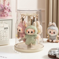 (NDD SG)360°Rotating Labbubu Display Case Transparent Plush Doll Figurine Blind Box Storage Display 