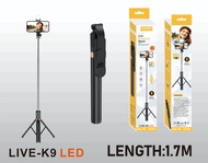 Tongsis bluetooth LED  Selfie stick tripod 170cm tongsis K9 LED  panjang 1.7M / TONGSIS R1S 1.7M