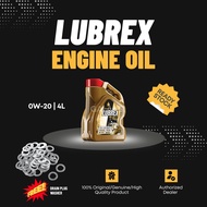LUBREX Velocity Nano RX 0W-20 Fully Synthetic Engine Oil 4L with Free Drain Plug Washer