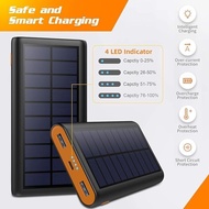 (USED-minor scratch-Red) Solar Power Bank, 26800 mAh, External Battery Charger, Solar Power Bank