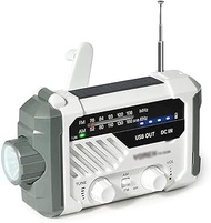 GeRRiT Emergency Radio, Hand Crank Radio with Flashlight, AM/FM Weather Radios with 2000mAh Power Bank Cell Phone Charger