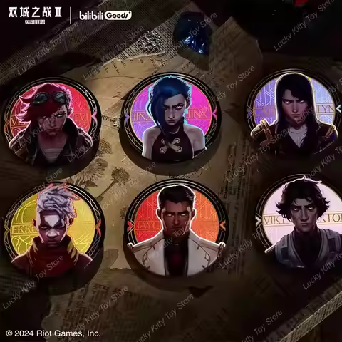 League Of Legends Arcane Character Badge Badge Set - Collectible Character Pins For Jinx Vi Mel Cait