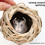 Buatan Tangan Tenunan Hamster Rumput Sarang Rumah Rumput Rumah Rumput Hamster Mainan Terowong Binata