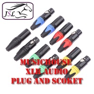 MUSICHOUSE  3 Pin XLR Female Jack/3 Pole XLR Male Socket Plug Microphone Connector