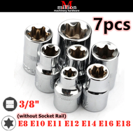 7pcs 8pcs 3/8 Inch Torx Star Socket Set E Type E8 E10 E11 E12 E14 E16 E18 E20 Hand Repair Tools