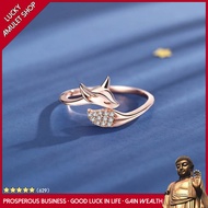 Pure S925 Silver Diamond Rose Gold Ring Cute Fox Ring Diamond Ring Lady Ring Gift Ring For Girlfriend