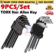 9pcs Torx Star Allen Key Wrench Torx Allen Key Set Bicycle Motorcycle Computer Hard Disk Drive Car F