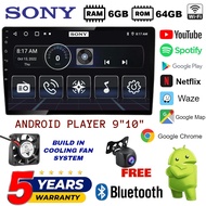 [12GB RAM+256GB ROM] QLED Sony Android Player 9"10" inch Quad Core Car Multimedia MP5 Player WIFI