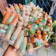 ណែមជូ / ណែមខ្ចៅ / ណែមវែង Nem Chua Fermented Fish Makanan Kemboja Cambodian Food Snacks Makanan Tradi