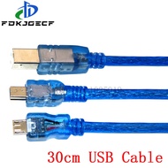 30cm USB Cable for Uno r3/Nano/MEGA 2560/Leonardo/Pro micro/DUE Blue High Quality A type USB/Mini USB/Micro USB 0.3m for Arduino