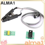 ALMA Flash Chip IC Test Clip Adapter, with 2 Adapter Board for BIOS/24/25/93 SOIC8 SOP8 Flash Chip I