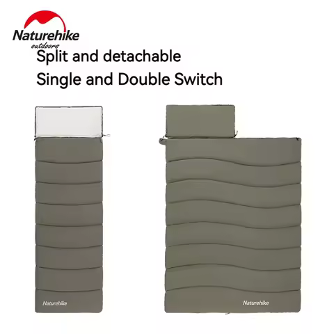 Naturehike LD150/250/350 Camping Envelope Cotton Sleeping Bag Portable Outdoor Waterproof Adult Hood