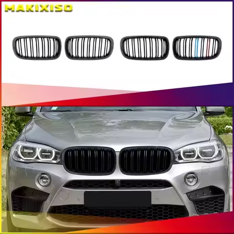 Brand new front grille shiny double-bar design For BMW X5 F15 X6 F16 X5M F85 X6M F86