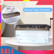  Paper Shredder for Personal Use Non-electric Paper Shredder Portable Paper Shredder 3mm Strip Cut for Home Office Stationery Transparent Window Easy to Use Compact Design