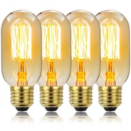 LENMAX. 4pcs Bền bỉ Bóng đèn Edison Bóng đèn Tiết kiệm năng lượng Bóng đèn retro Ánh sáng lụa vonfra