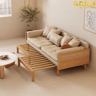 日式全實木沙發床摺疊兩用簡約客廳小戶型多功能單雙人摺疊床