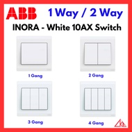 ABB INORA White 10AX Light Switch【1 Gang/2 Gang/3 Gang/4 Gang】and【1 Way/2 Way】