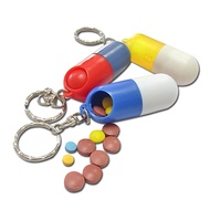 Capsule Type Pill Box Pill-Shaped Pill Box with Spoonchain Pill Box Mini Pill Box Plastic Pill Box P