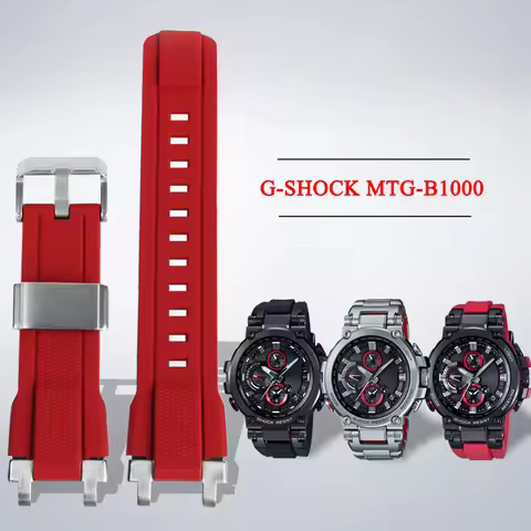 Rubber Watch Strap For Casio G-SHOCK MTG-B1000 G1000 MTGB1000 Fashion Durable Silicone Watchband Con