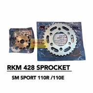 SM SPORT 110R 110E SMSPORT RKM 428 FRONT REAR SPROCKET STEEL 1PCS