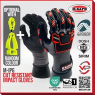 M-SAFE M-IPG CUT RESISTANT IMPACT GLOVE W GLOVE CLIP/LIGHTWEIGHT/BREATHABLE/ABRASION RESISTANT/SARUN