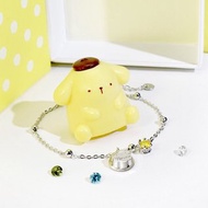 【客製化禮物】PomPomPurin 系列-焦糖布丁狗誕生石純銀手鍊