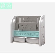 ONE - 兒童多功能雙層書架 玩具收納盒(綠色)
