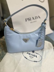 Prada mini bag re-edition ( golden x light blue)