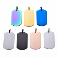 High Polished Military Army ID Wholesale 7 Colors Stainless Steel Blank Dog Tags Pendant Rectangle N