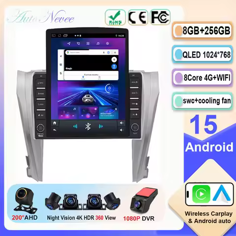 9.7" Android 15 For Toyota Camry 8 2015 2017 Car Radio HDR QLED GPS Navigation Screen Android Multim