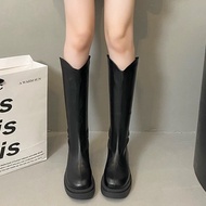 Sje++ But Knee Slimmer Look Boots Thick-Soled Chelsea Knight Chelsea Boots Women