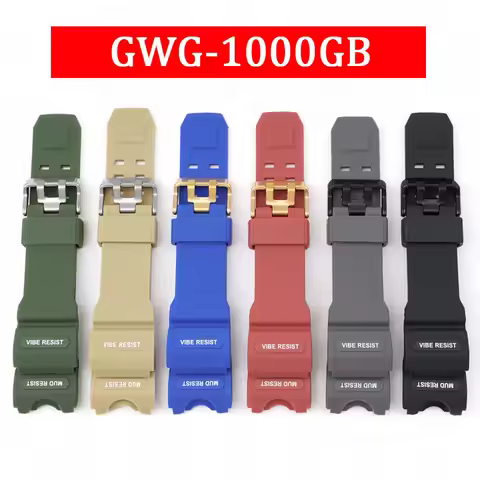 TPU Resin Strap for Casio MUDMASTER GWG-1000 Special Interface Waterproof Military Style Replacement