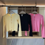 Alo Basic Threaded Long Sleeve T-Casual Ladies Tricolor T-Small Jacket