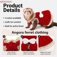 NEXARIA‌ Ferret Vest Harness, Adjustable Soft Ferret Traction Rope, Bow Comfortable Berber Fleece Es