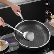 <<Non-stick>> Frying Pan Stainless Steel Frying Pan Honeycomb Coated 304 Stainless Steel woks