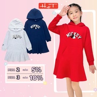 Minnie and Mickey H&T hooded mermaid dress, 4-way cotton fishskin felt fishtail dress for girls from