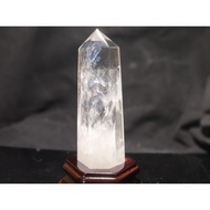 < Jinghua > Crystal White Blue Needle Angel Feather With Customized Wooden Seat 01S29-F