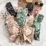 Celeste Floral Ruffle Padded Crop Top