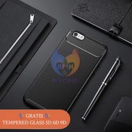 PROMO Case iphone 6 Plus 6s Plus Autofocus Carbon Silicon Fiber Softcase TPU Bumper + FREE Tempered 