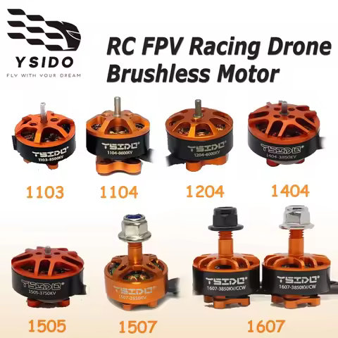 YSIDO 1103 1104 1204 1303 1404 1505 1507 1604 1607 Brushless Motor Light-weight for RC FPV Racing Dr