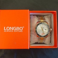 LONGBO龍波 80512 時尚簡約多邊造型男士鋼帶手錶