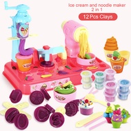 DIY Playdough Clay Dough Plasticine Ice Cream Machine Mould Play Kit DIY Toy Handmade Noodle Maker K