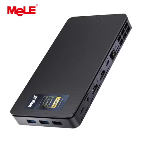 MeLE Overclock X2 Mini PC,N150 16GB 512GB Micro Desktop Computer, 4K Triple Display, All-in-one USB-
