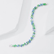 精靈的極光寶石湖水調色盤-莫內系列池塘藍寶石沙弗萊18k金手鏈