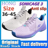 Yonex Sonicage 3รองเท้าแบดมินตันสำหรับบุรุษและสตรีรองเท้าผ้าใบ Breathable Yonex Power Cushion Anti S