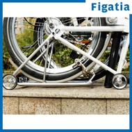 [FIGATIA] Alloy Bike Rear Rack Cargo Holder Stand Easywheel Refit Rack for Brompton Black