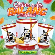 🔥READY STOCK🔥 Sticker Air Balang Transparent / Kalis Air - Aesthetic / Simple / Stylo / Tahan Lasak 